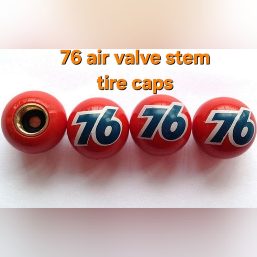 Set Of 4 Union 76 Gas Tire Air Valve Caps